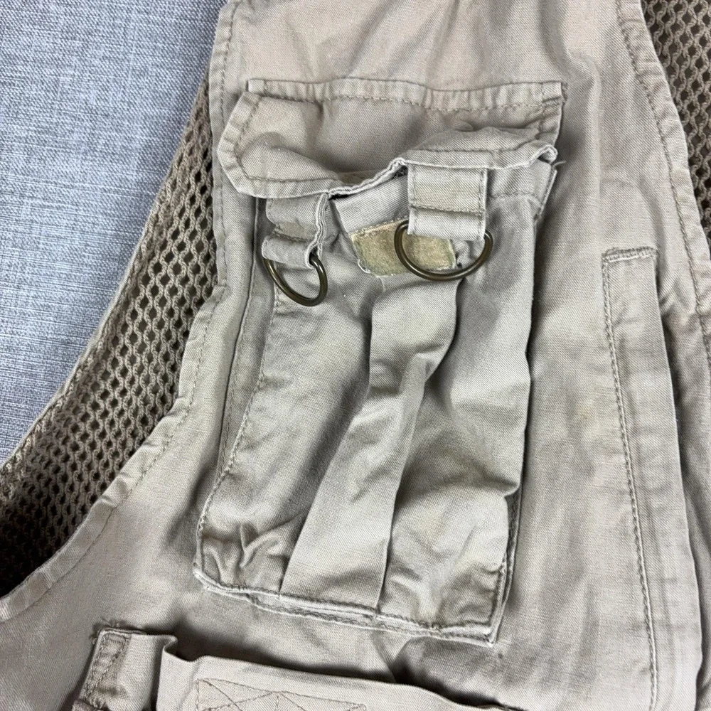 Vintage Banana Republic Vest Mens XL Beige Cotton Safari Fishing Outdoor 80s
